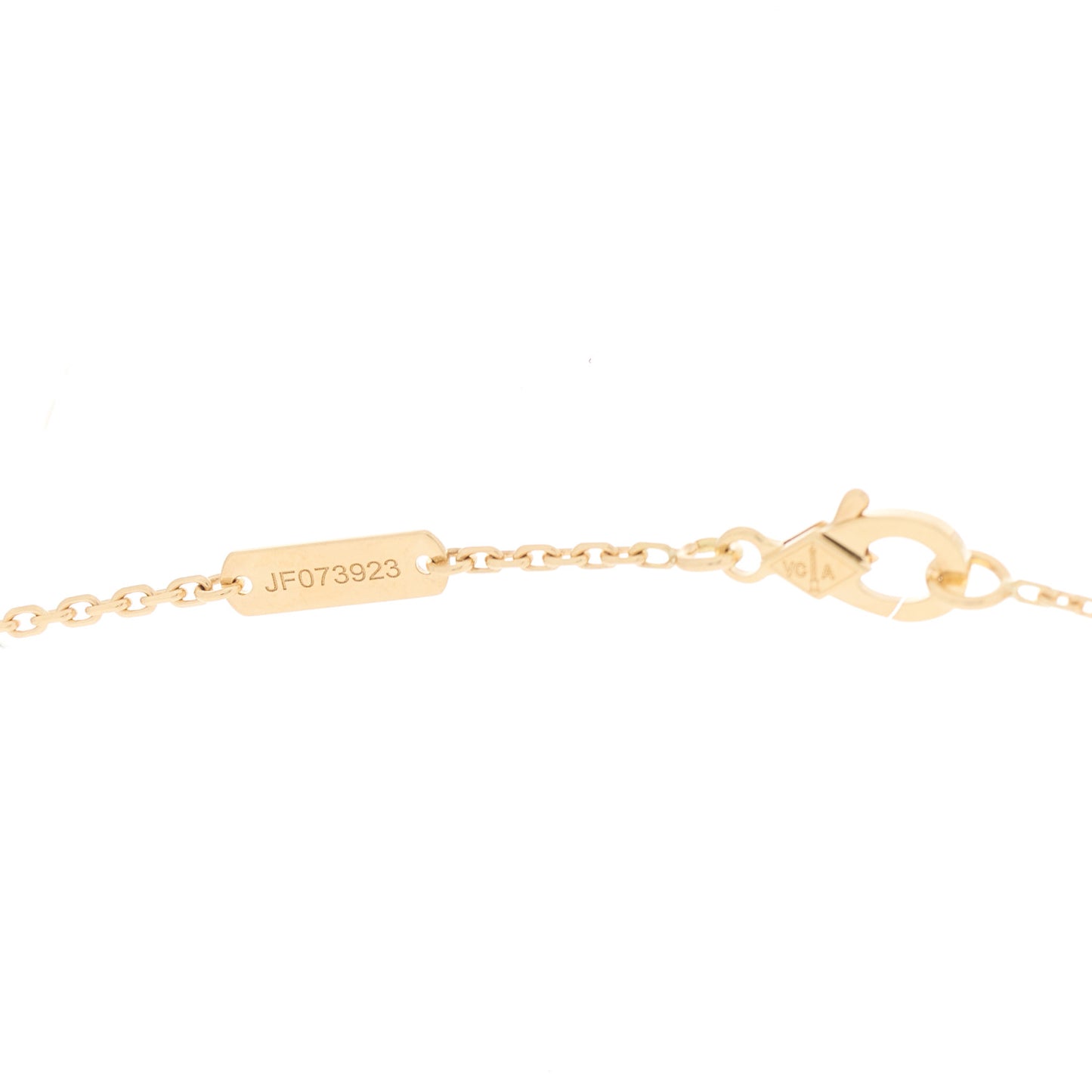 18K Yellow Gold Mother of Pearl Vintage Alhambra Pendant Necklace