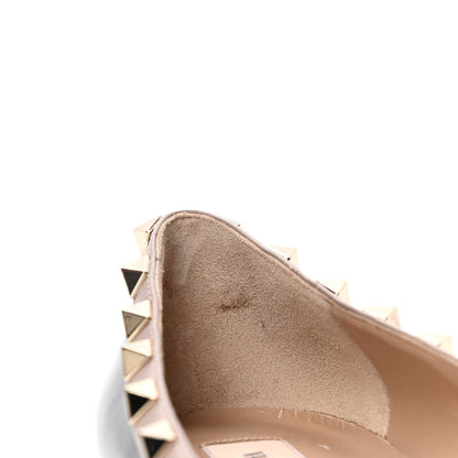 Valentino Garavani Patent Nappa Rockstud Ballerina Flats 38 Black Poudre 5 of 5