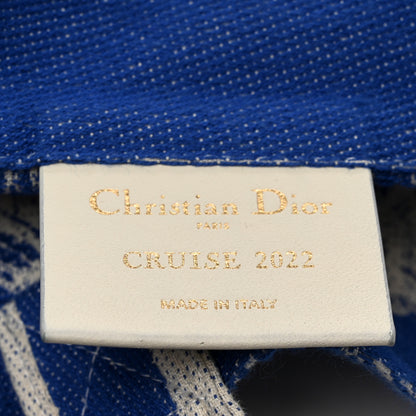 Christian Dior Canvas Print Cruise Tote Ivory Blue 6 of 11