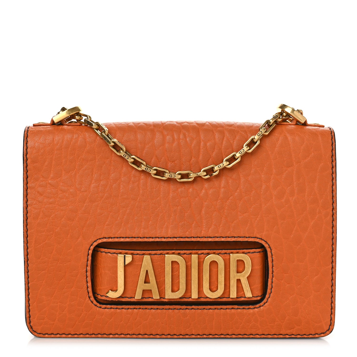 Christian Dior Canyon Grained Lambskin J'Adior Chain Flap Bag Orange 1 of 8