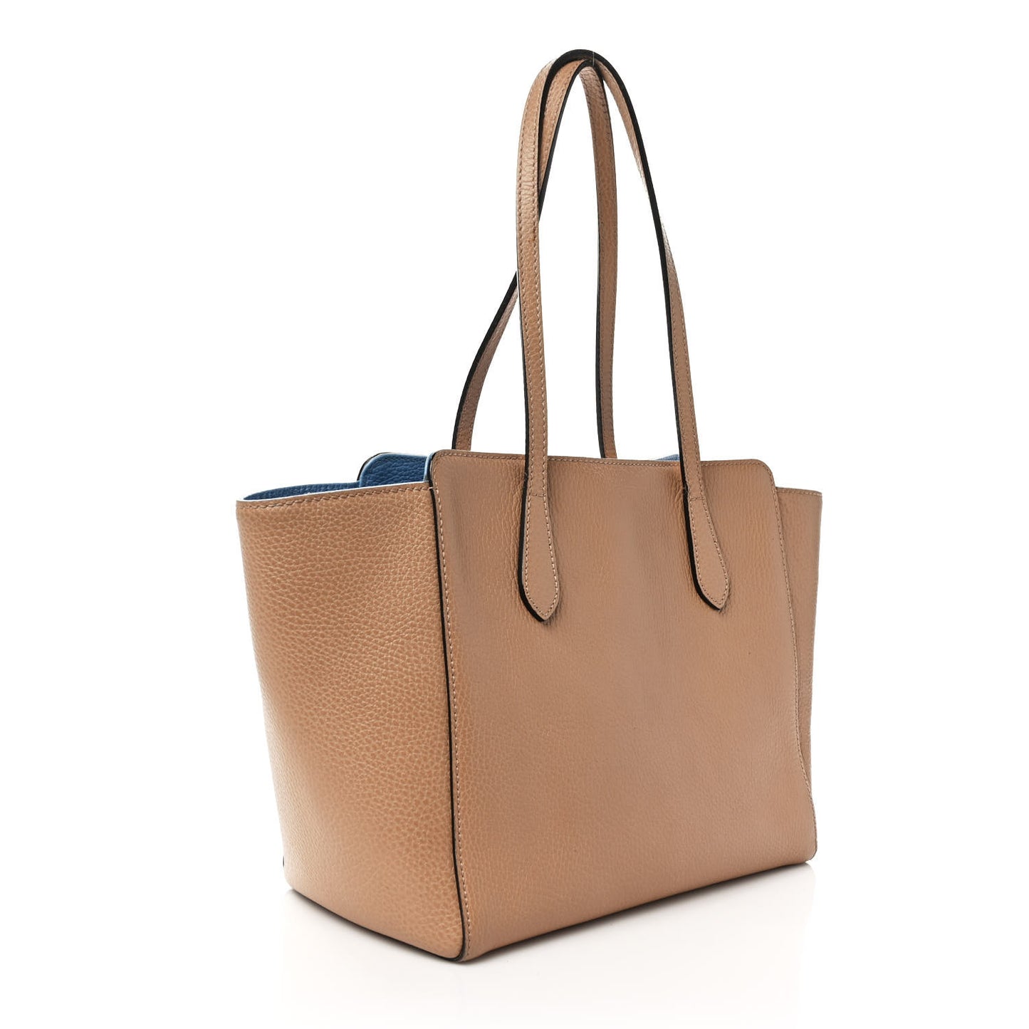 Dollar Calfskin Small Swing Tote Camelia Mineral Blue