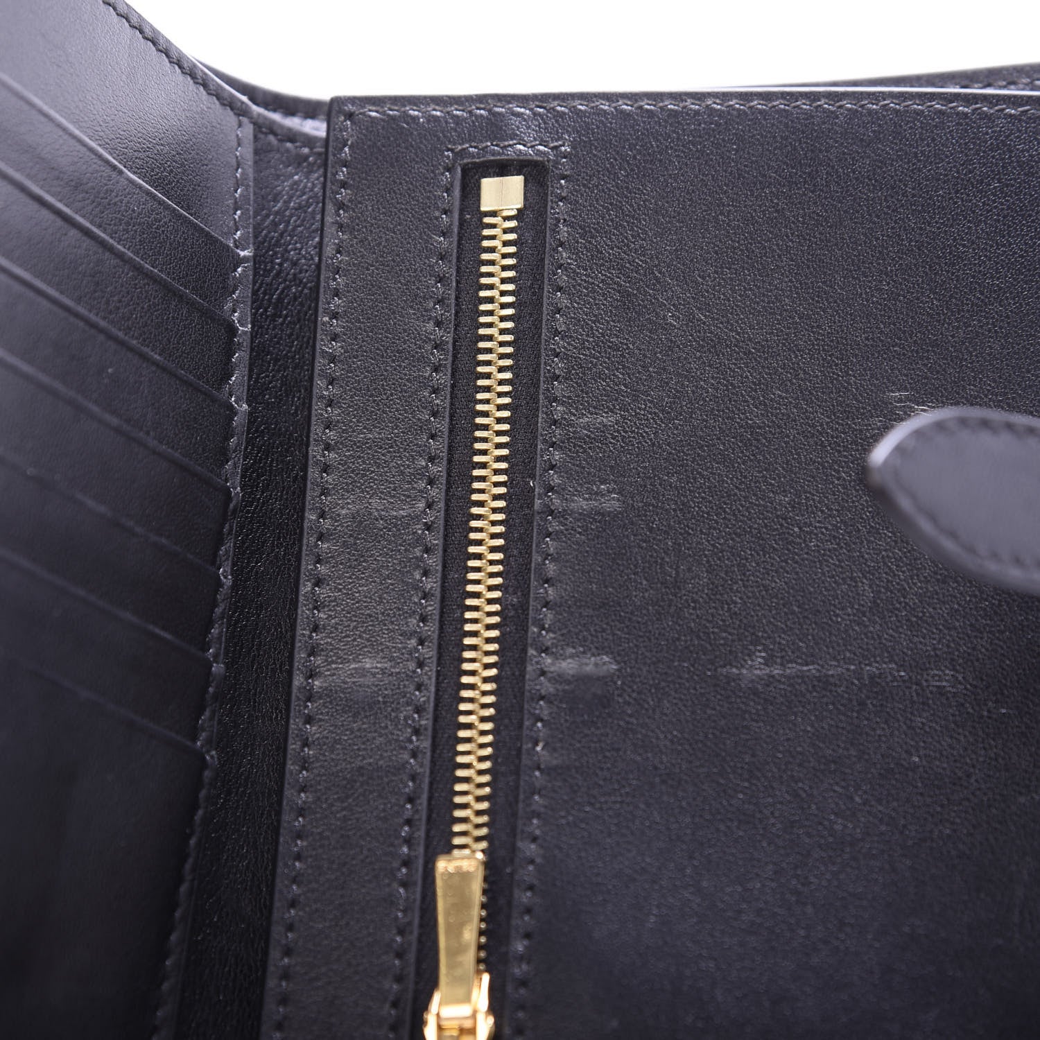 Celine Grained Calfskin Medium Multifunction Strap Wallet Black 7 of 7