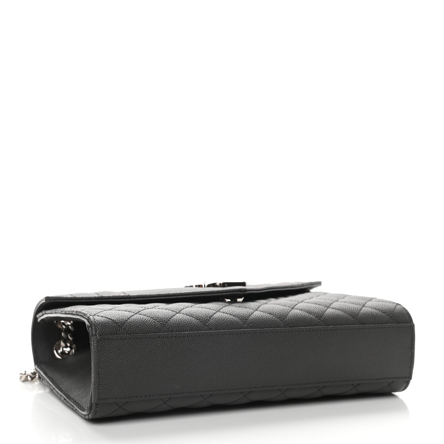 Saint Laurent Grain De Poudre Textured Mixed Matelasse Triquilt Medium Monogram Asphalt 3 of 7