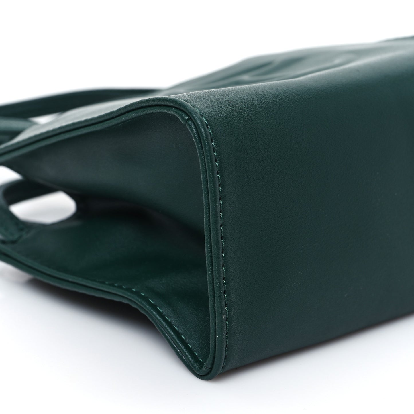 Vegan Leather Small Shopping Bag Dark Olive