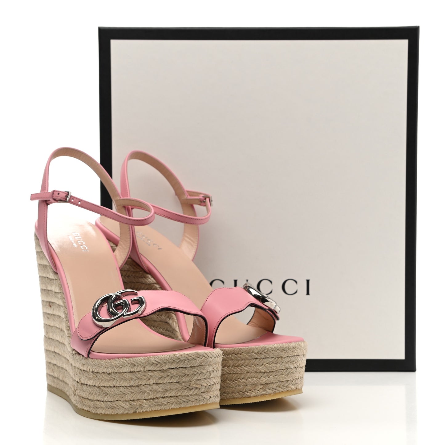 Lifford Calfskin Aitana Espadrille Platform 45/130mm Wedge Sandals 39.5 Wild Rose