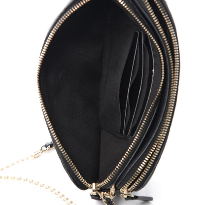 Chanel Iridescent Lambskin Quilted Pearl Clutch With Chain Black 7 of 10