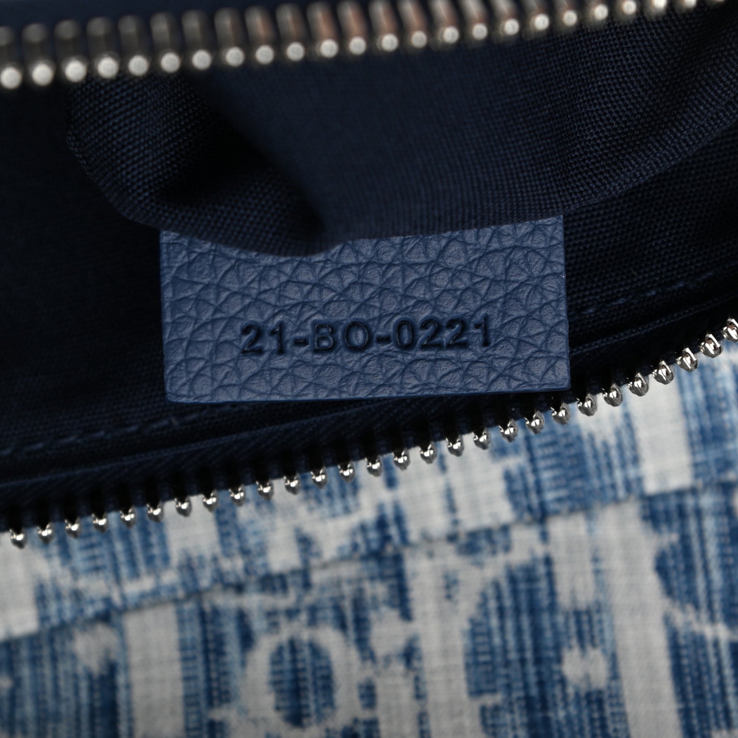 Denim Jacquard Oblique Kasuri Mens Saddle Bag Kasuri Blue White