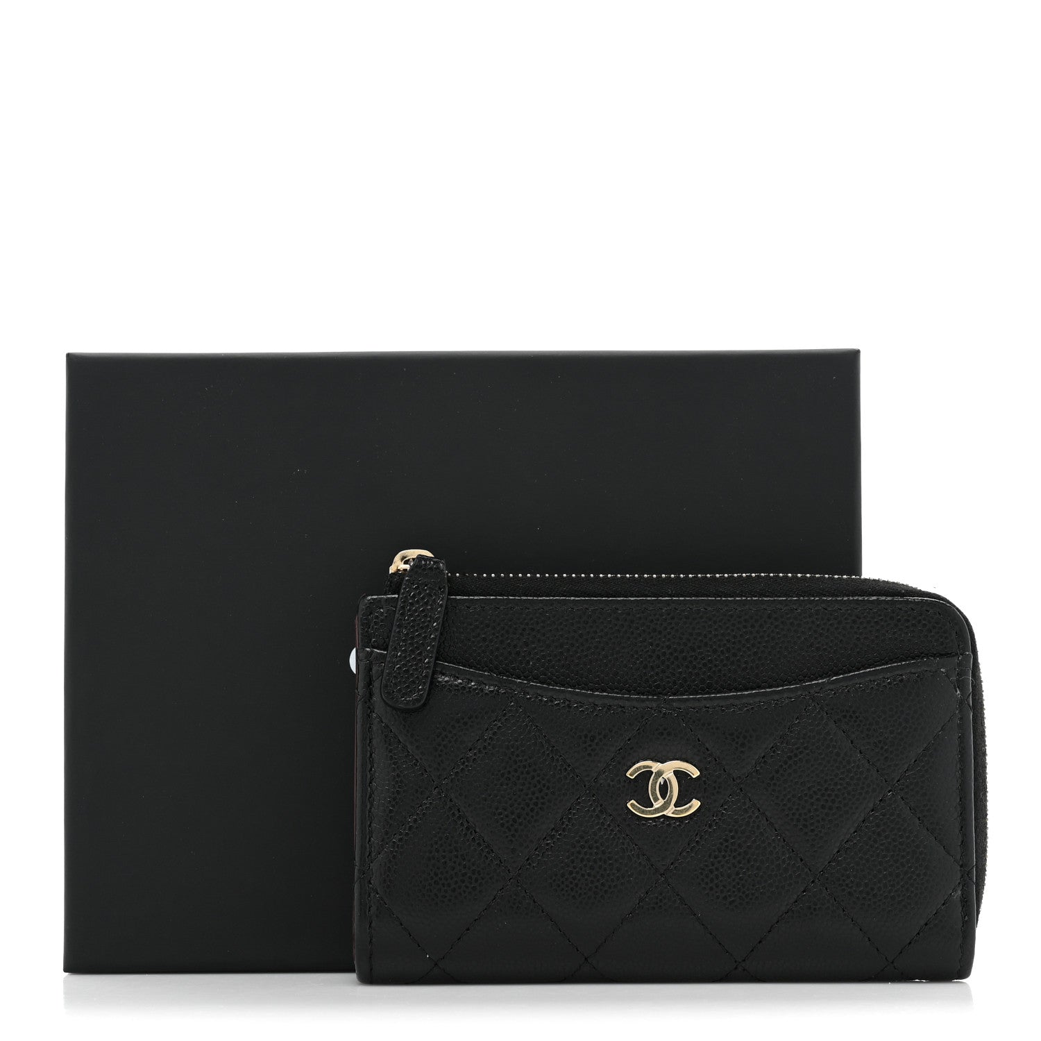 Chanel Caviar Quilted CC Zip Around Card Holder Black 11 of 11