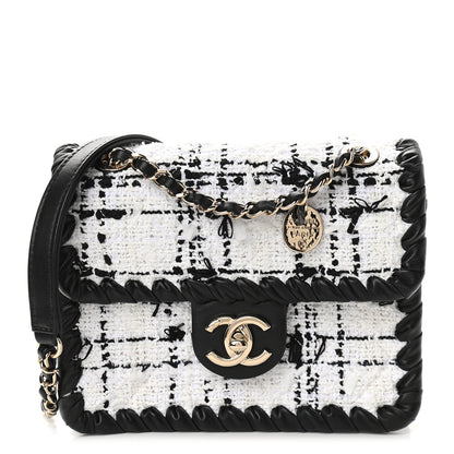 Chanel Tweed Braided Calfskin Mini My Own Frame Flap Grey Black 1 of 10