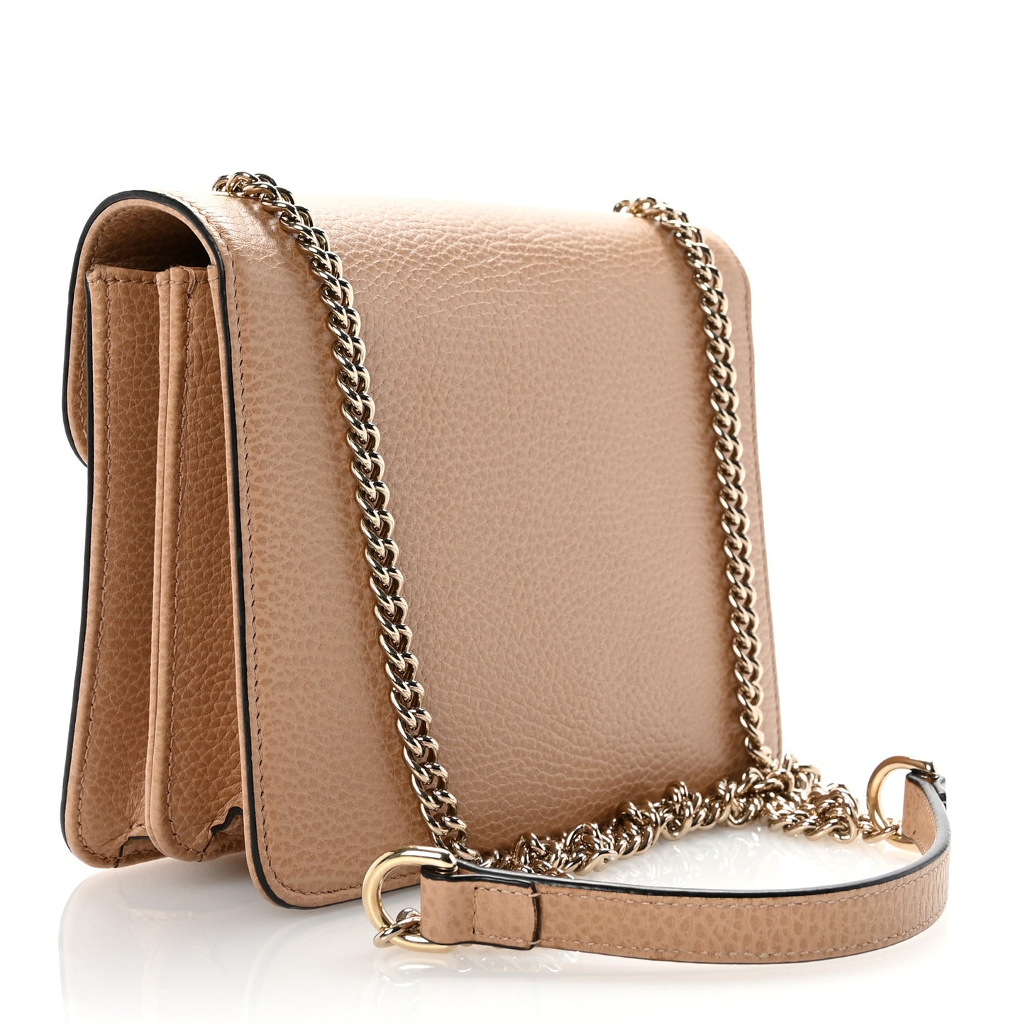 Dollar Calfskin Small Interlocking G Shoulder Bag Camelia