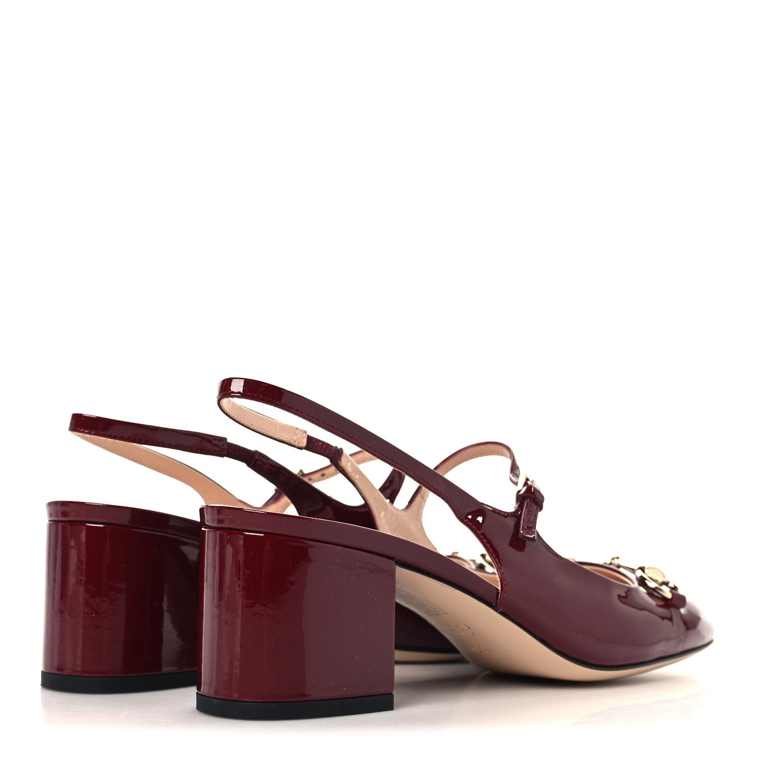 Gucci Vernice Crystal Horsebit Charlotte 42mm Slingback Pumps 38.5 Rosso Ancora 5 of 10