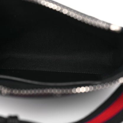 Gucci GG Supreme Monogram Web Small Flat Messenger Bag Black Grey 5 of 12
