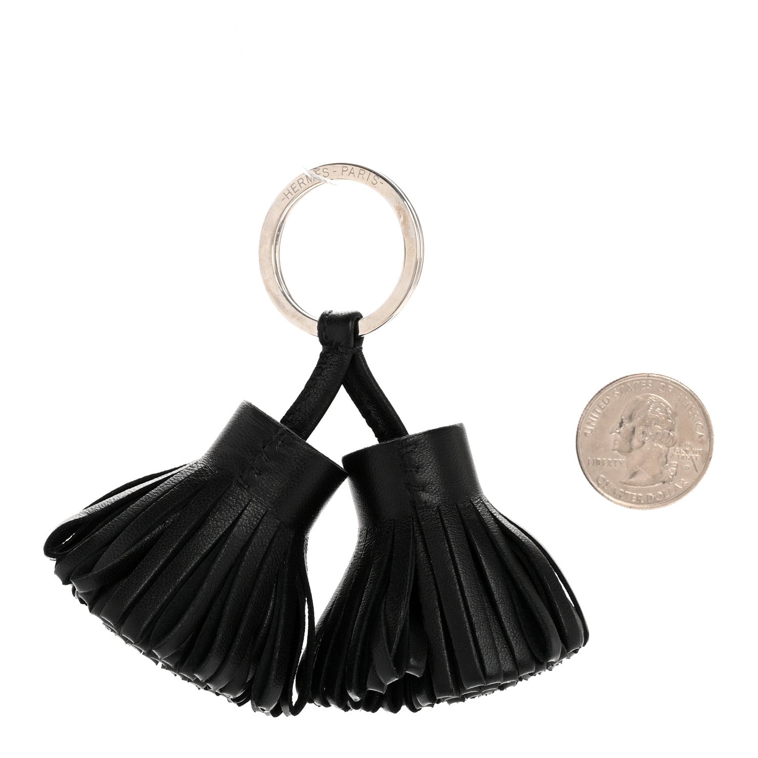 Hermes Lambskin Carmen Uno-Dos Key Holder Black 2 of 7