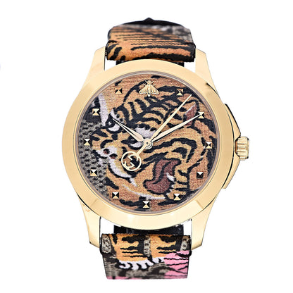 Gucci Stainless Steel Canvas 38mm Le Marche Des Merveilles Bengal Tiger Quartz Watch 1 of 7