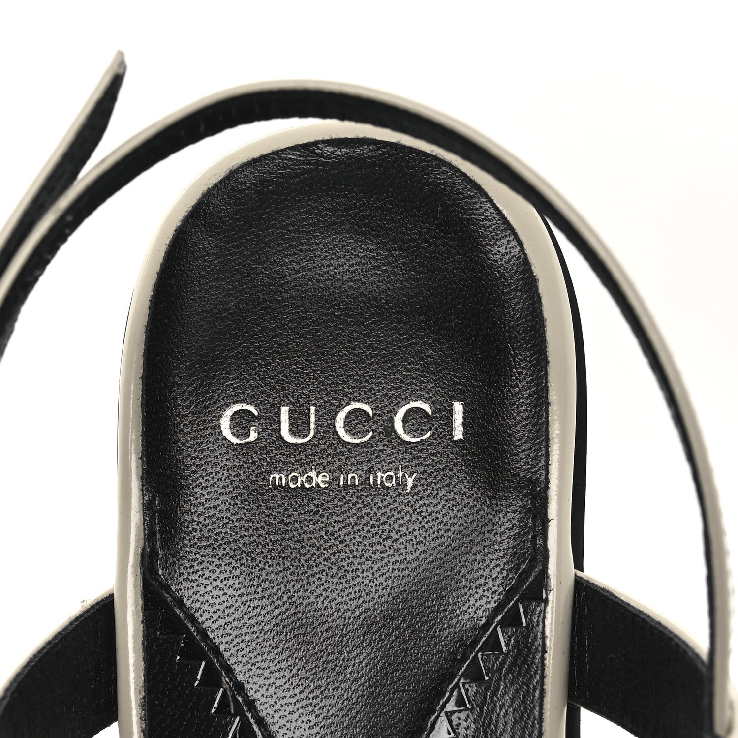 Gucci Calfskin Horsebit Divine Slingback Sandals 37.5 Mystic White 9 of 12