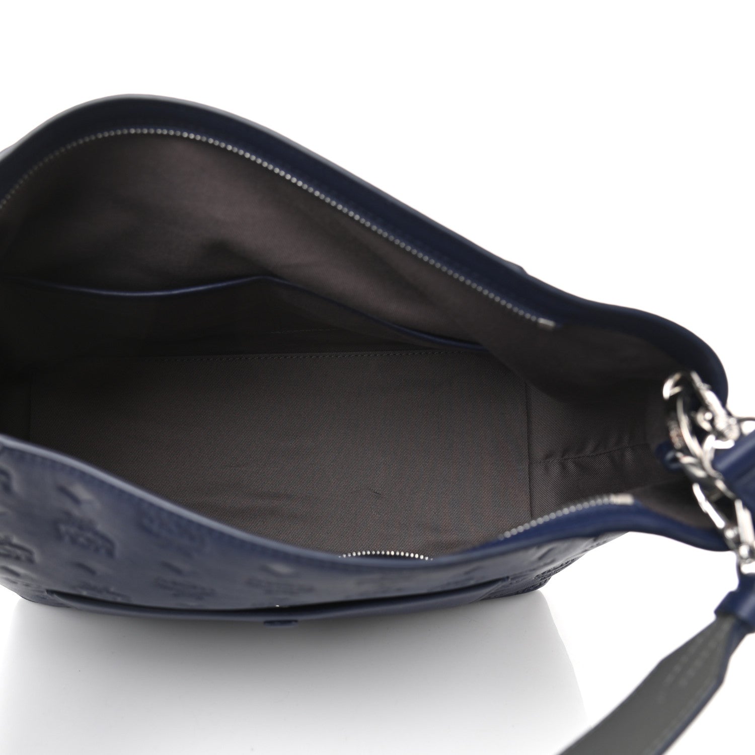 MCM Calfskin Ottomar Monogram Medium Klara Hobo Navy Blue 5 of 7