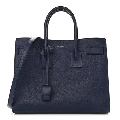 Saint Laurent Grained Calfskin Small Sac De Jour Navy 1 of 10