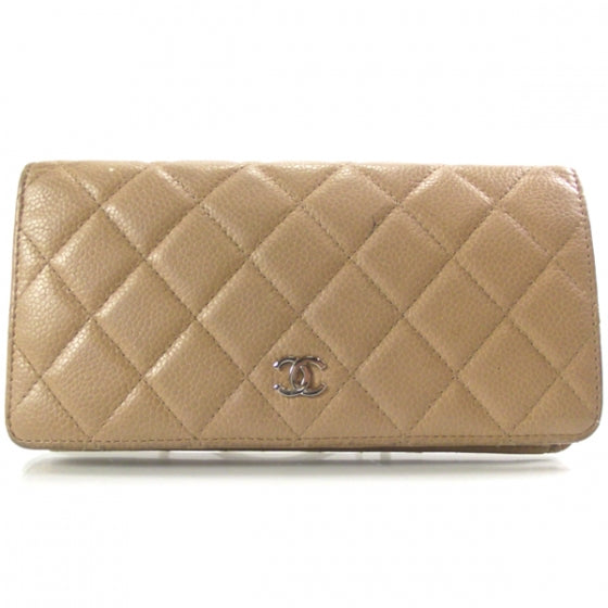 Chanel Caviar Quilted Wallet Beige 1 of 10