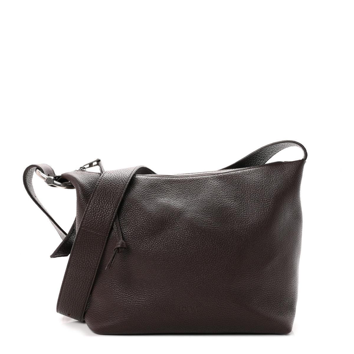 Grained Calfskin Medium Loop Chocolate