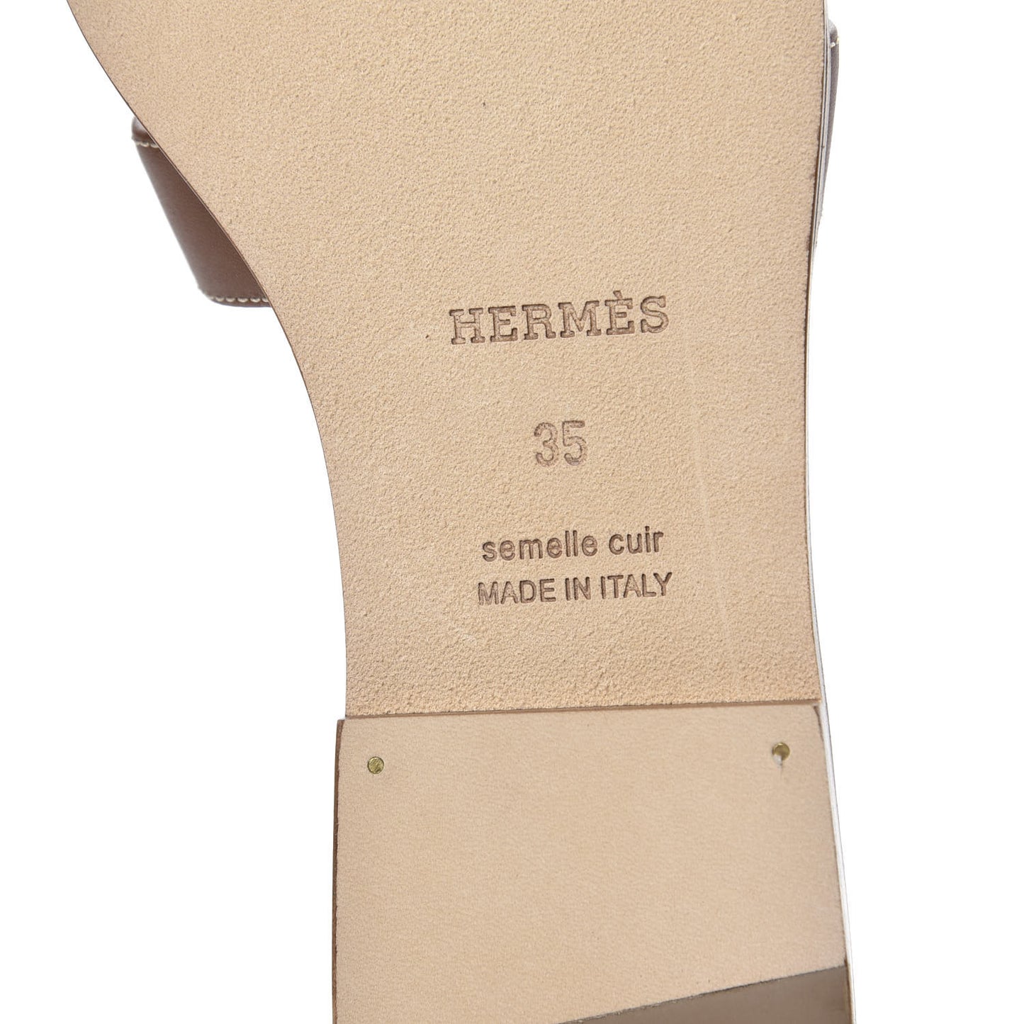 Box Calfskin Oran Sandals 35 Gold