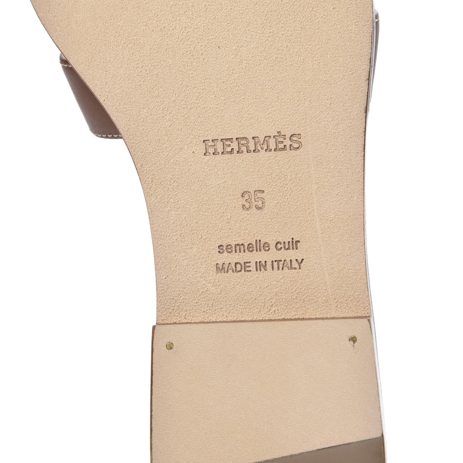 Hermes Box Calfskin Oran Sandals 35 Gold 6 of 9