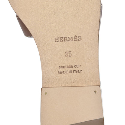 Hermes Box Calfskin Oran Sandals 35 Gold 6 of 9