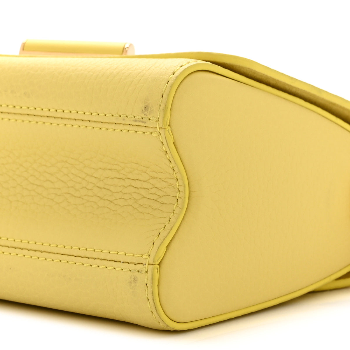 Taurillon Smooth Calfskin Scrunchie Twist One Handle PM Yellow