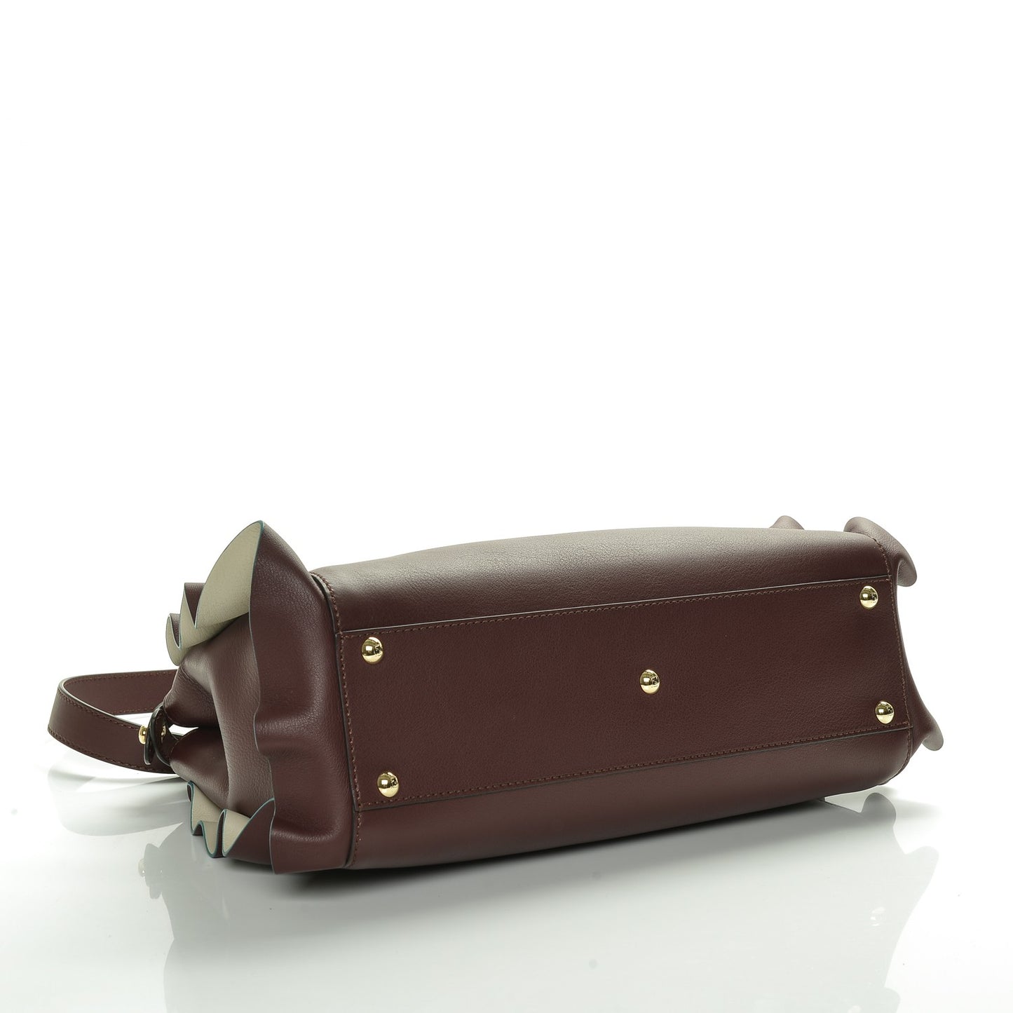 Vitello Seta Waves Bi-Color Medium Peekaboo Iconic Satchel Bordeaux Latte