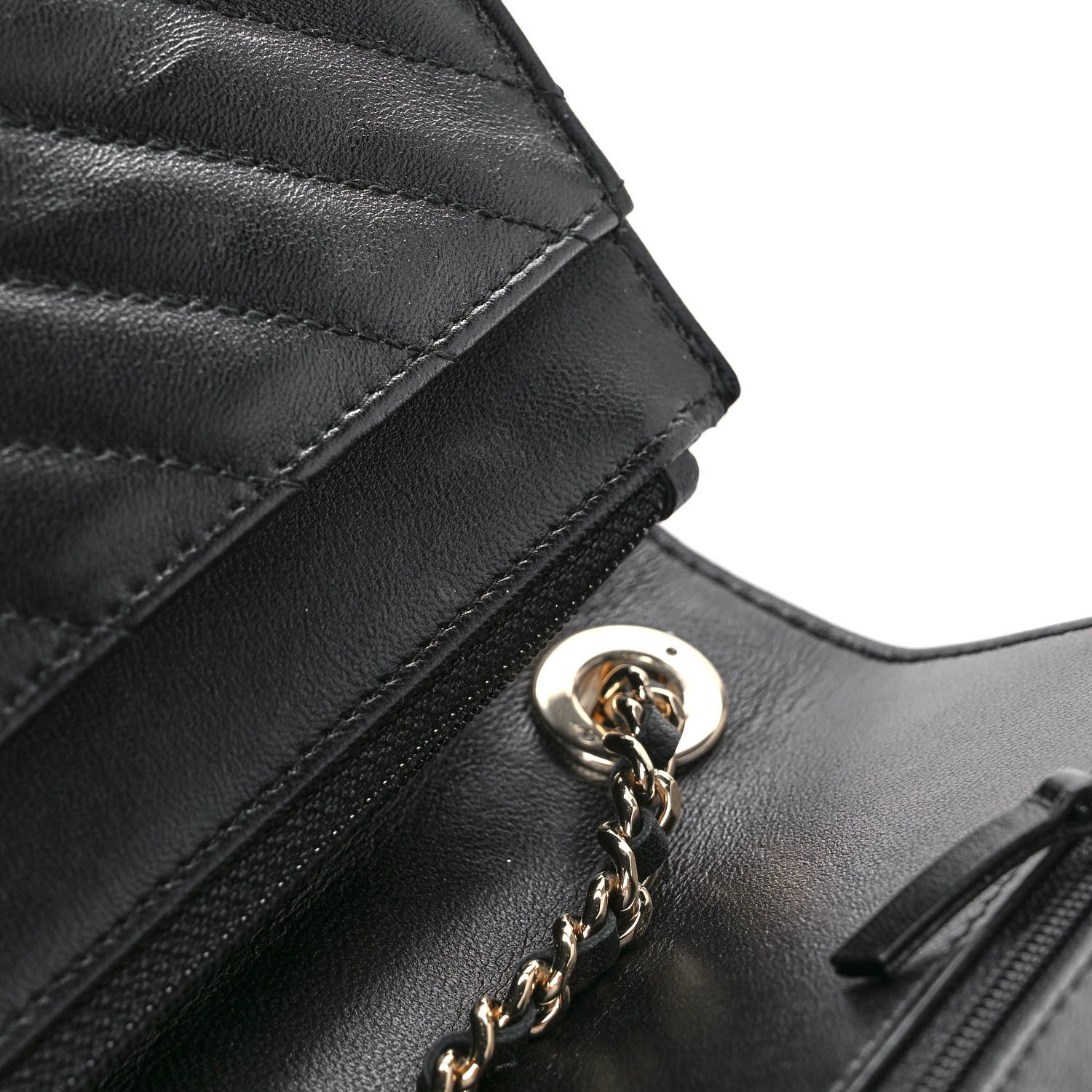 Chanel Lambskin Chevron Quilted Trendy CC Wallet On Chain WOC Black 13 of 14