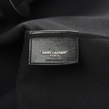 Saint Laurent Canvas Beach Shopping East West Tote Black 6 of 15