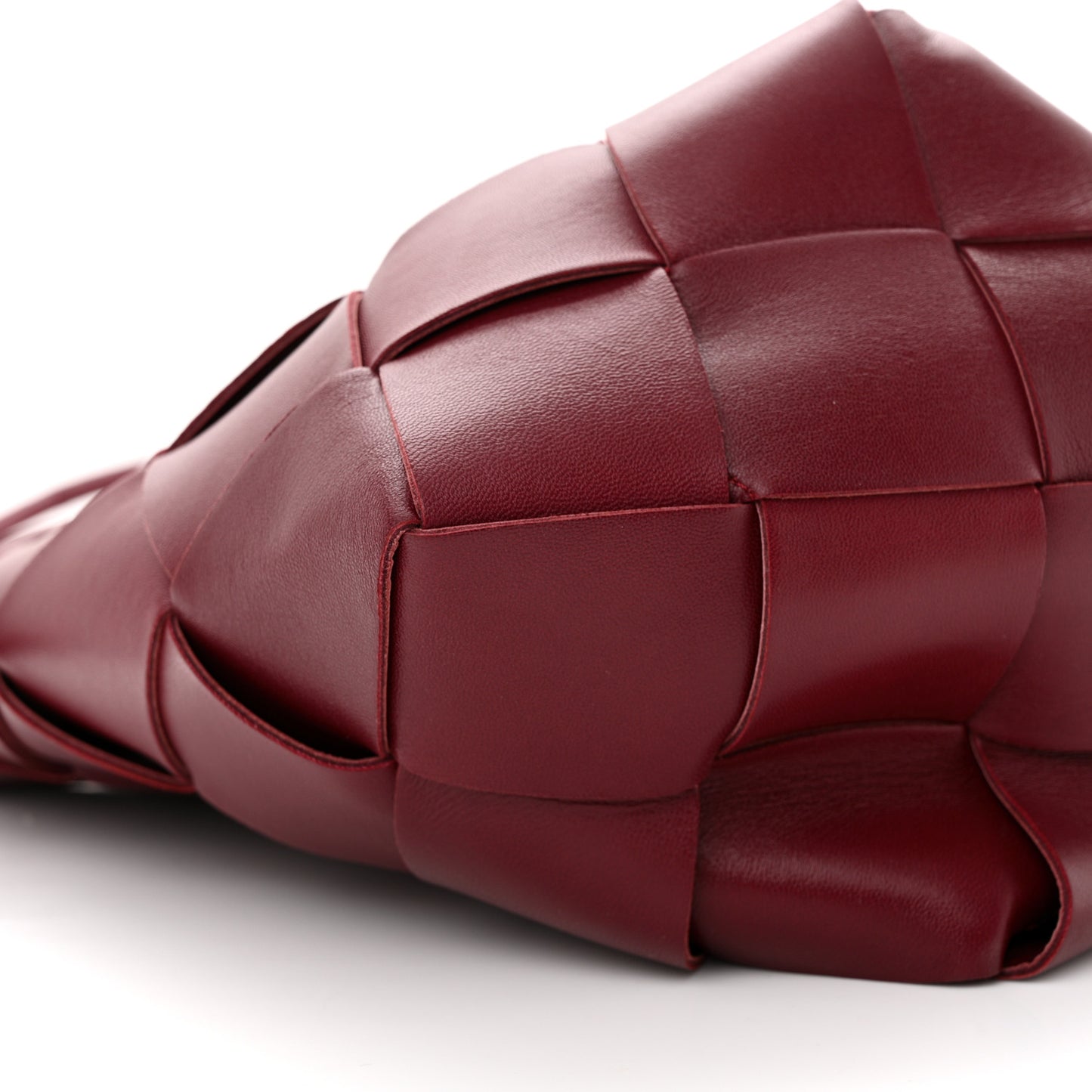 Nappa Maxi Intrecciato Clasp Bucket Bag Bordeaux