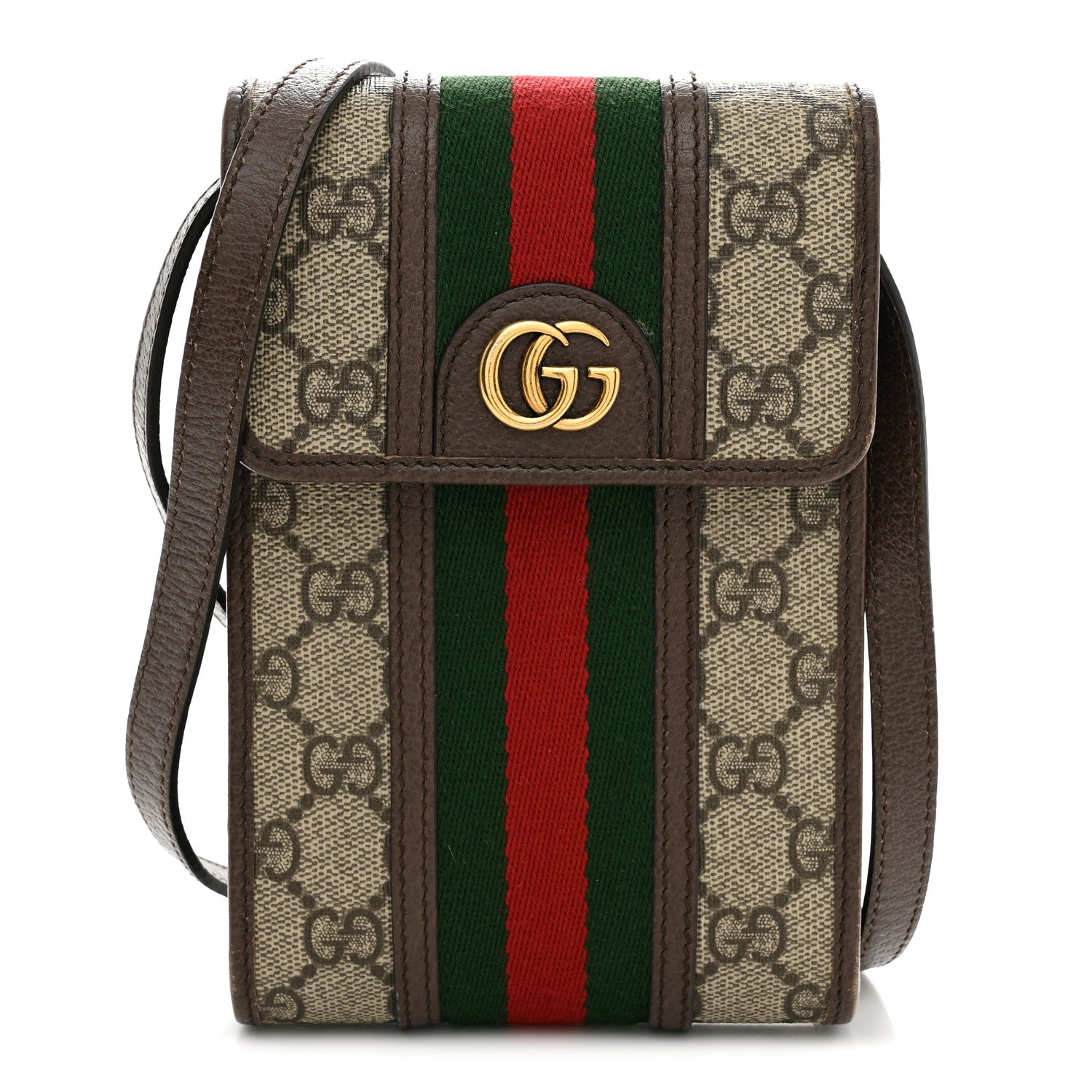 Gucci GG Supreme Monogram Web Mini Ophidia Crossbody Bag Beige New Acero Acero 1 of 11