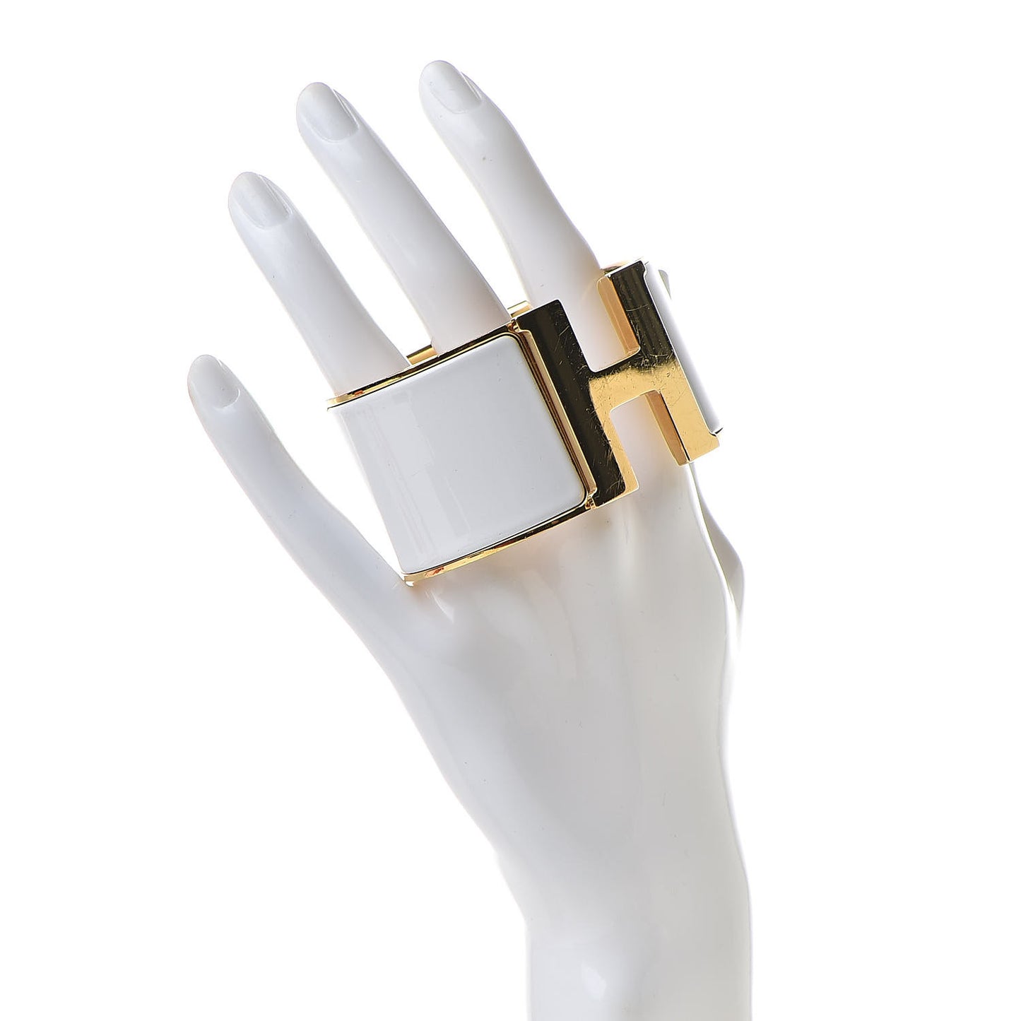 Enamel Extra Wide Clic Clac H Bracelet PM White