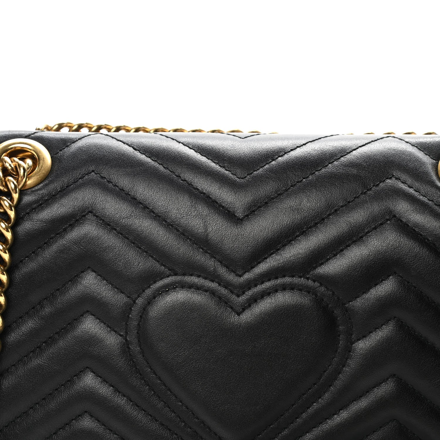 Gucci Calfskin Matelasse Small GG Marmont Shoulder Bag Black 11 of 11