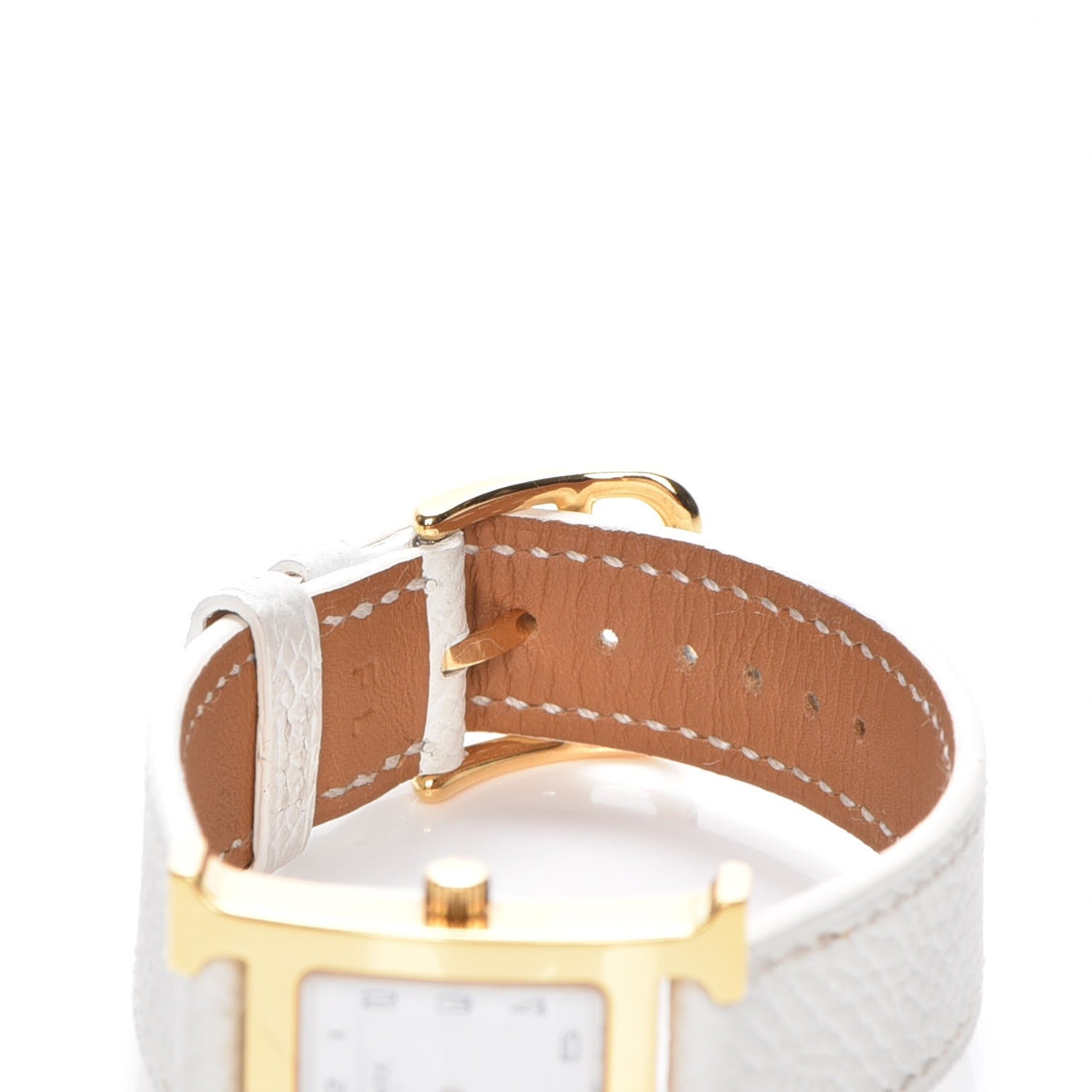 Hermes Stainless Steel Epsom 21mm Heure H Hour Quartz Watch Blanc 5 of 10