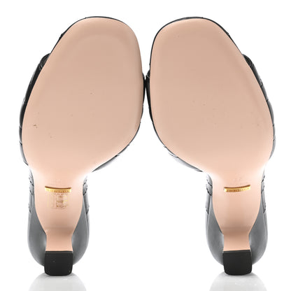 Gucci Nappa Matelasse GG Marmont 75mm Slide Sandals 39 Black 5 of 10