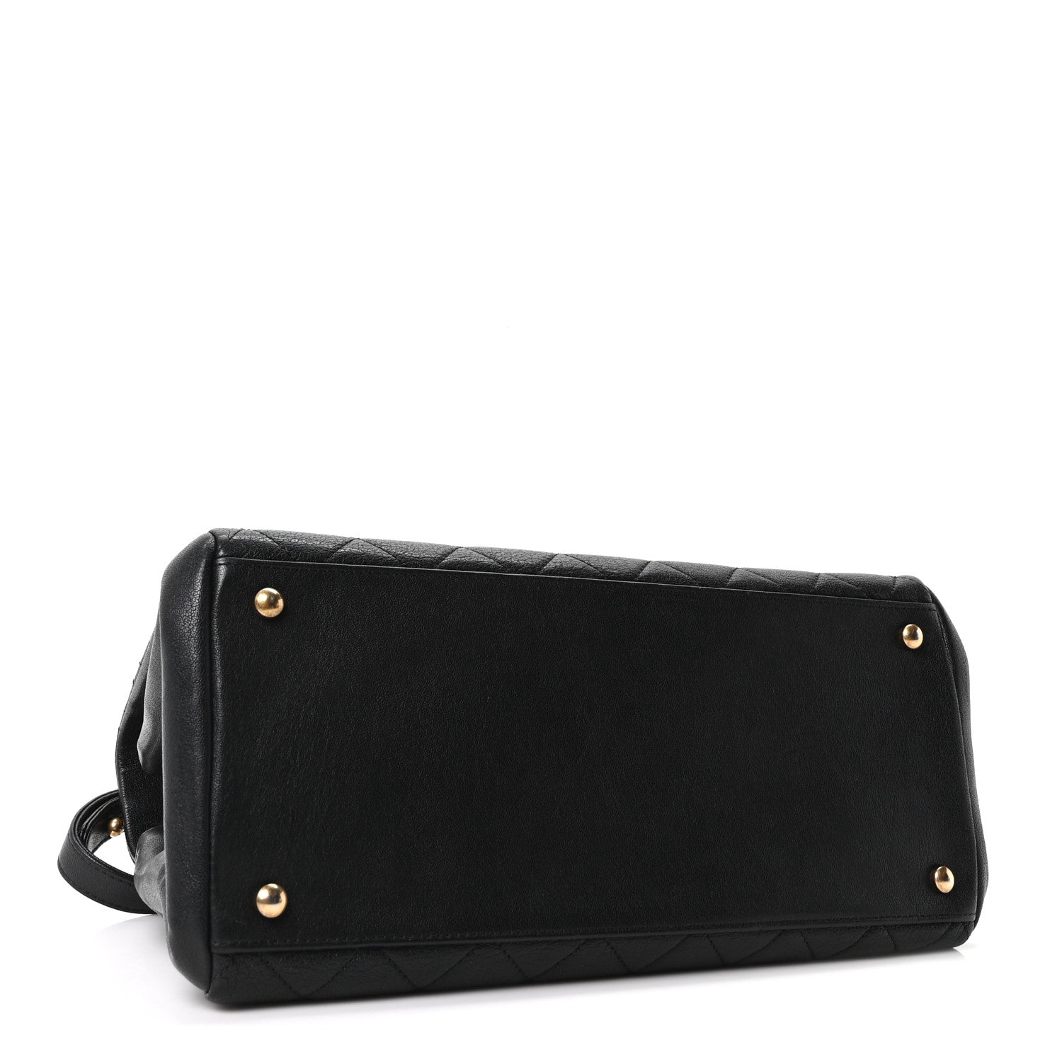 Chanel Shiny Sheepskin Quilted Large Trapezio Flap Black 4 of 10