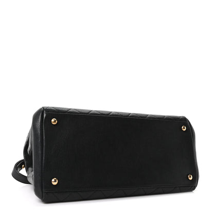 Chanel Shiny Sheepskin Quilted Large Trapezio Flap Black 4 of 10