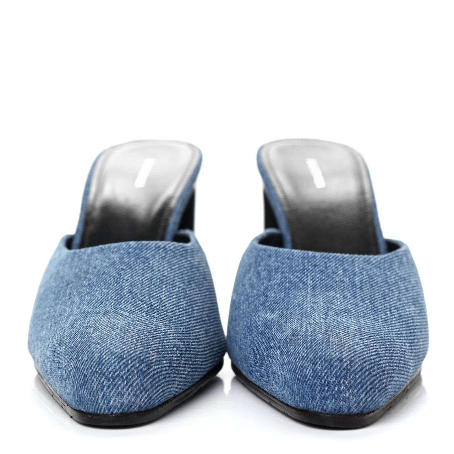 Denim Block Heel Mules 39 Blue