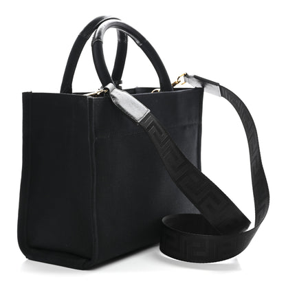 Versace Canvas Studded Small Logo Tote Bag Black 4 of 11