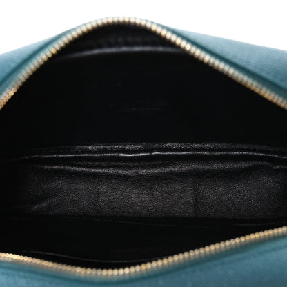 Saint Laurent Grain De Poudre Matelasse Monogram Mini Lou Camera Bag Blue Vert 5 of 10