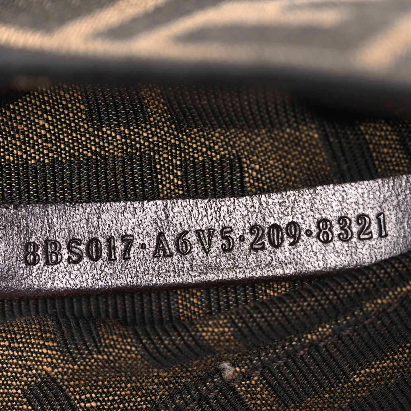 Fabric Jacquard FF 1974 Mini Baguette Tobacco Moro Black