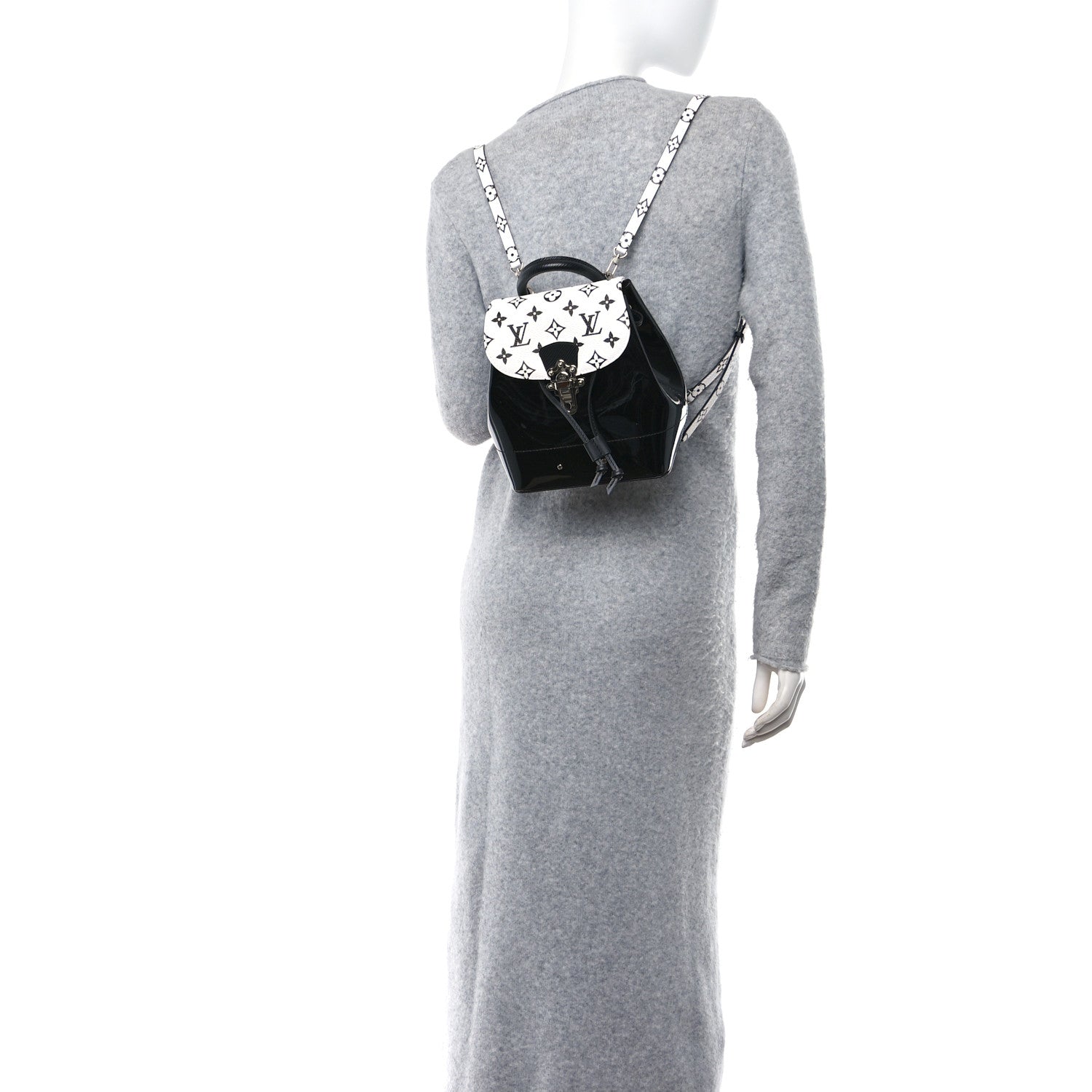 Louis Vuitton Patent Monogram Hot Springs Backpack Black White 2 of 10