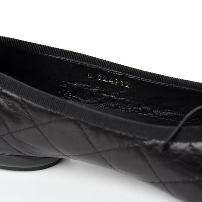 Chanel Lambskin Cambon Quilted Ballerina Flats 38 Black 10 of 10