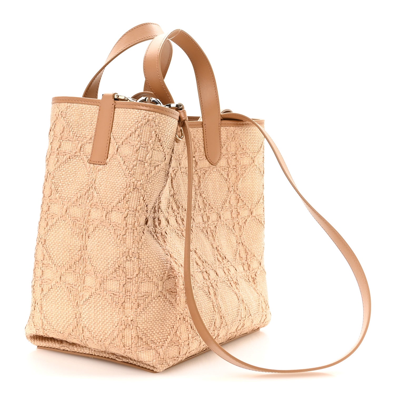 DIOR バッグ Christian Dior Raffia Macrocannage Medium Toujours Vertical Tote