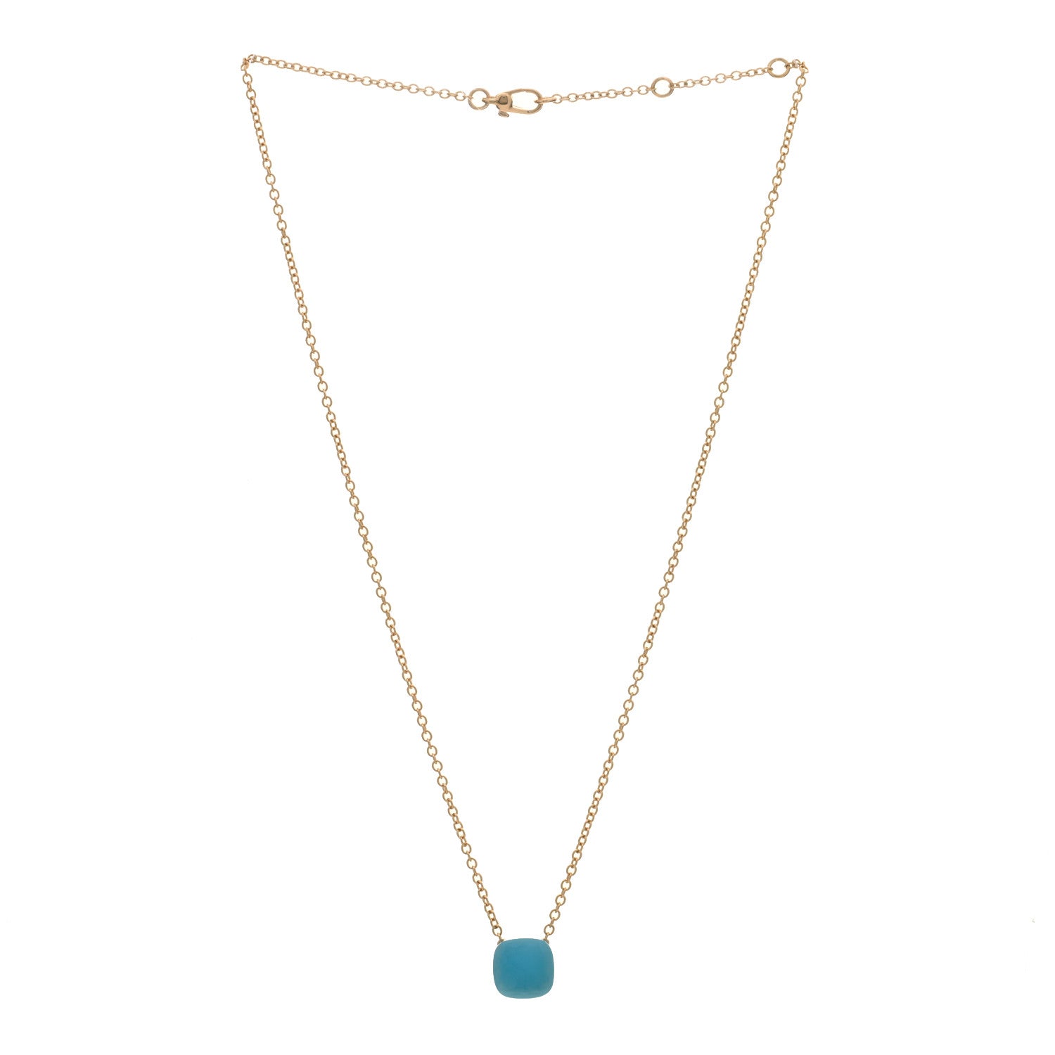 Pomellato 18K Rose White Gold Blue Topaz Nudo Gele Pendant Necklace 2 of 4