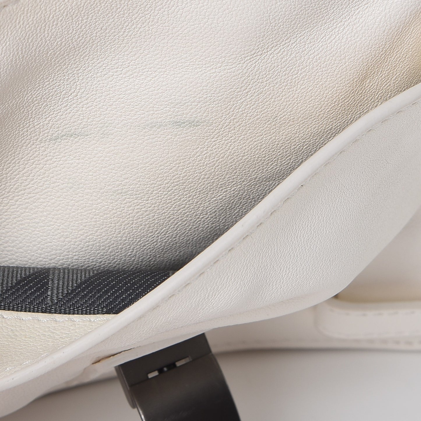 Lambskin Fringe PS1 Crossbody Pouch White