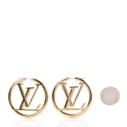 Louis Vuitton Metal Louise Hoop Earrings Gold 2 of 6