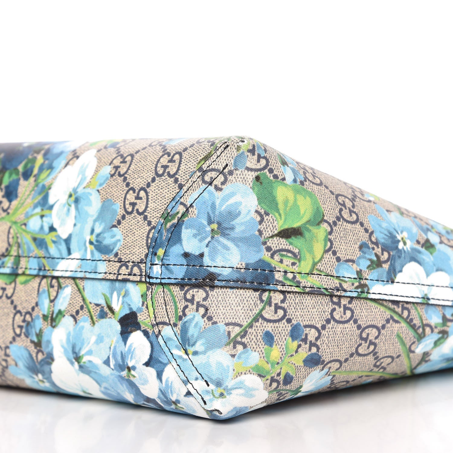 Gucci GG Supreme Monogram Blooms Small Reversible Tote Beige Blue Navy 8 of 11