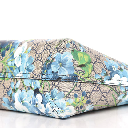 Gucci GG Supreme Monogram Blooms Small Reversible Tote Beige Blue Navy 8 of 11